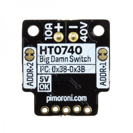 디바이스마트,MCU보드/전자키트 > 버튼/스위치/제어/RTC > 테스터/기타 제어,Pimoroni,HT0740 40V / 10A Switch Breakout [PIM455],10A에서 최대 40V까지 큰 부하를 스위칭 (DC 만 해당) / I2C 주소를 사용하여 최대 4 개의 브레이크 아웃을 동시에 사용가능 / I2C 인터페이스 / 3.3V 또는 5V 호환 / 40 핀 Raspberry Pi 모델 및 Arduino 호환