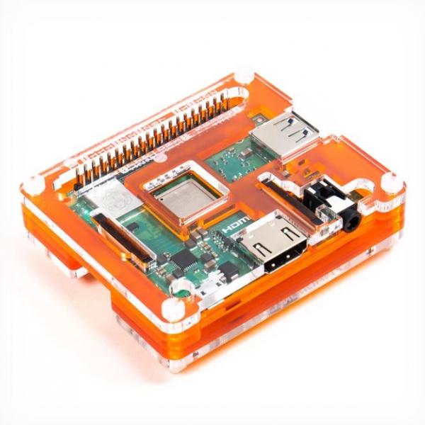 Pibow 3 A+ Coupe (for Raspberry Pi 3 A+) – Coupe Tangerine [PIM427]