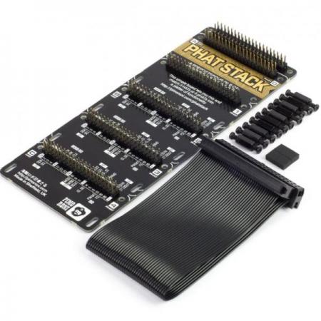 디바이스마트,오픈소스/코딩교육 > 라즈베리파이 > 라즈베리파이 확장보드/HAT,Pimoroni,pHAT Stack – Fully Assembled Kit [PIM322],라즈베리 파이 호환 / HAT 3개~pHAT 5개를 혼합 사용가능 / 6개의 2x20핀 헤더 납땜 불필요