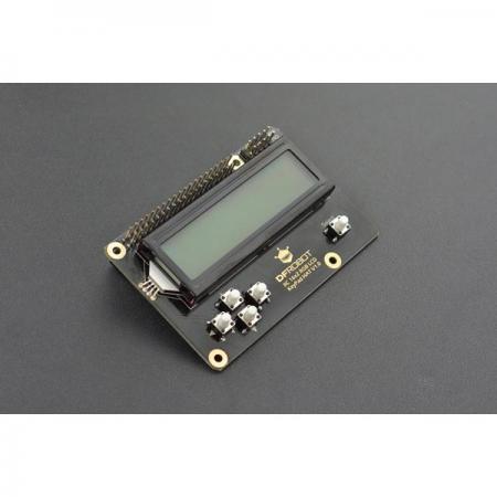 디바이스마트,오픈소스/코딩교육 > 라즈베리파이 > 라즈베리파이 디스플레이,DFROBOT,IIC 16x2 RGB LCD KeyPad HAT V1.0 [DFR0514],Raspberry Pi 호환 / 16 * 2 LCD 디스플레이 / 공급 전압 : 5V /LCD, 백라이트 밝기 조정, 디스플레이 제어 등의 1600 만 가지 색상 조합 가능 /  푸시버튼 5개장착