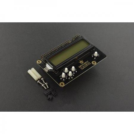 디바이스마트,오픈소스/코딩교육 > 라즈베리파이 > 라즈베리파이 디스플레이,DFROBOT,IIC 16x2 RGB LCD KeyPad HAT V1.0 [DFR0514],Raspberry Pi 호환 / 16 * 2 LCD 디스플레이 / 공급 전압 : 5V /LCD, 백라이트 밝기 조정, 디스플레이 제어 등의 1600 만 가지 색상 조합 가능 /  푸시버튼 5개장착