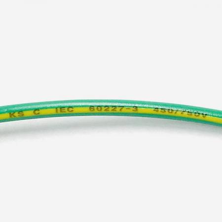 디바이스마트,케이블/전선 > KS/UL/절연전선 > KS절연전선 > KIV (KS IEC 02) 절연전선,거상인,#[KIV] 절연전선1.5SQ (1M) (외경포함-3.1mm),60227-3 KS C IEC 02(KIV) 전선 / 규격 : 1.5SQ (mm2) / 색상 : 노랑 + 초록 혼합 / 길이 : 1M / 전압 : 450/700V / 온도 : 70˚C