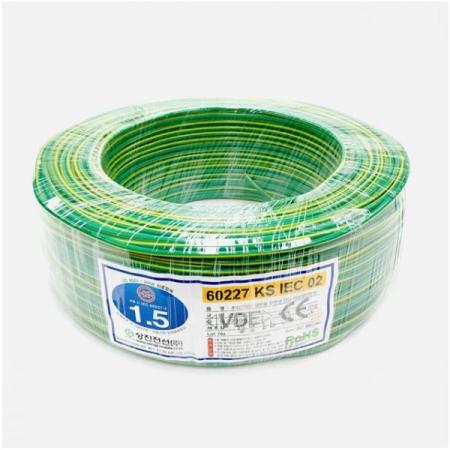 디바이스마트,케이블/전선 > KS/UL/절연전선 > KS절연전선 > KIV (KS IEC 02) 절연전선,거상인,[KIV] 절연전선1.5SQ (1롤, 200M) (외경포함-3.1mm),60227-3 KS C IEC 02(KIV) 전선 / 규격 : 1.5SQ (mm2) / 색상 : 노랑 + 초록 혼합 / 길이 : 1롤 (200M( / 전압 : 450/700V / 온도 : 70˚C