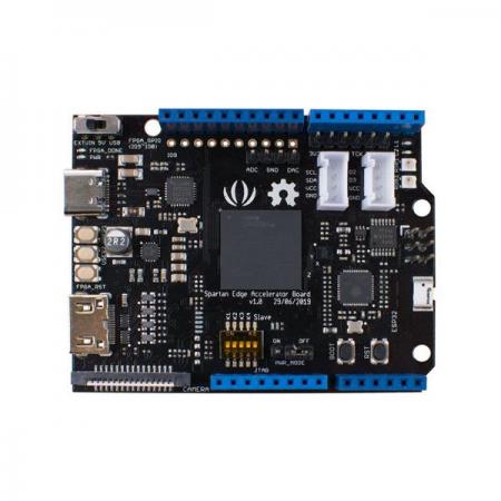 디바이스마트,오픈소스/코딩교육 > 아두이노 > 아두이노 호환보드,Seeedstudio,Spartan Edge Accelerator Board - 아두이노 FPGA 쉴드 with ESP32 [102030005],라즈베리 파이 카메라 v1.0 (OV5640) 지원 / 최대 30fps 이미지 전송 / 클라우드 서비스 지원 (AWS, Azure 등) / Arduino 확장 인터페이스 지원
