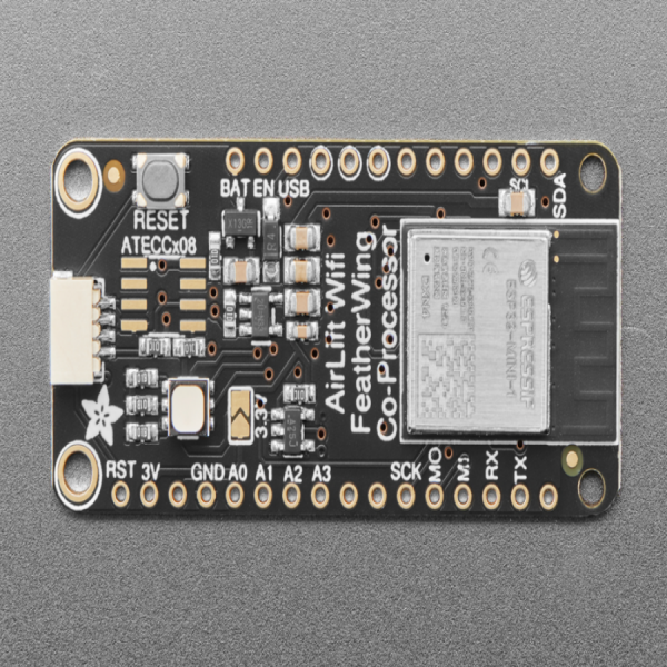 디바이스마트,MCU보드/전자키트 > 통신/네트워크 > 와이파이,Adafruit,Adafruit AirLift FeatherWing – ESP32 WiFi Co-Processor [ada-4264],ESP32 칩을 탑재한 에어리프트 피더윙 보드 / WiFi 사용 중 최대 250mA제공 전원 공급 장치필요 / 3V 또는 5V Arduino 보드 호환가능 / 8MHz SPI