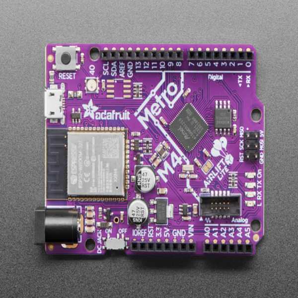 디바이스마트,MCU보드/전자키트 > 프로세서/개발보드 > ARM > Cortex-M4,Adafruit,Adafruit Metro M4 Express AirLift (WiFi) - Lite [ada-4000],120MHz Cortex M4 + ESP32 칩 탑재 개발보드 / 플래시 512KB / RAM 192KB / 32 비트 / 3.3V logic and power