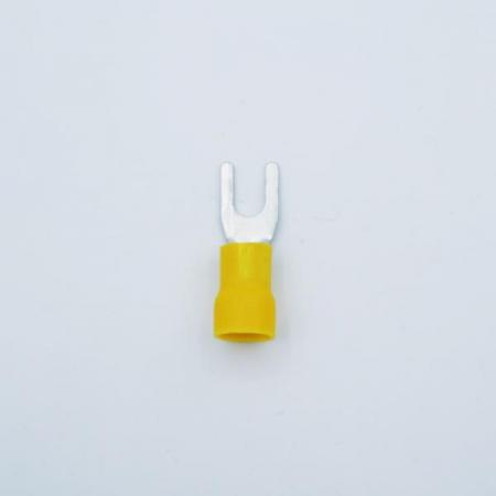 디바이스마트,케이블/전선 > 전기자재/배선자재 > 압착단자 > 포크 타입 (Spade Terminal) 압착단자,이에스단자,PG 압착단자 포크타입 (PG Spade Terminal) 6SQ*4mm,케이블 압착용 PG Spade 압착단자 / 규격 : 6SQ × 4mm / 타입 : 포크 타입 (Y형) / 소재 : 전기동 (주석도금) / 색상 : 노란색