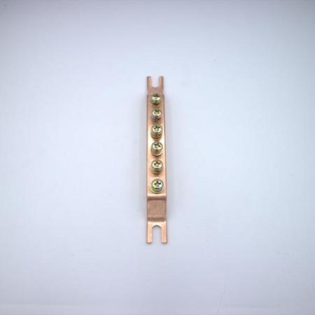 디바이스마트,케이블/전선 > 전기자재/배선자재 > 부스바,이에스단자,접지 부스바 6핀 (6×1),접지 정리용 접지 부스바 / 두께 : 3T / 넓이 : 15mm / 핀수 : 6핀 (6핀×1열) / 소재 : 전기동