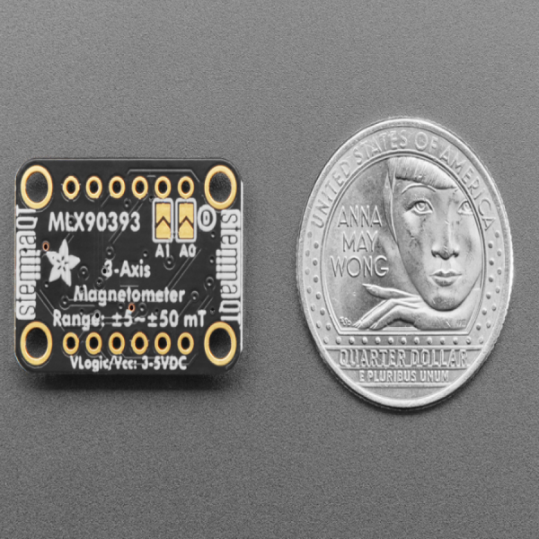 디바이스마트,오픈소스/코딩교육,Adafruit,Adafruit Wide-Range Triple-axis Magnetometer - MLX90393 - STEMMA QT [ada-4022],광대역 3 축 지자계 센서 / 3축 방향으로 ±5mT 에서 ±50mT 까지의 범위에서 16비트로 측정이 가능 / 자석 및 자기방향 감지에 탁월 / 3V 또는 5V 마이크로 컨트롤러 호환 / 3.3V 전원 공급 / I2C