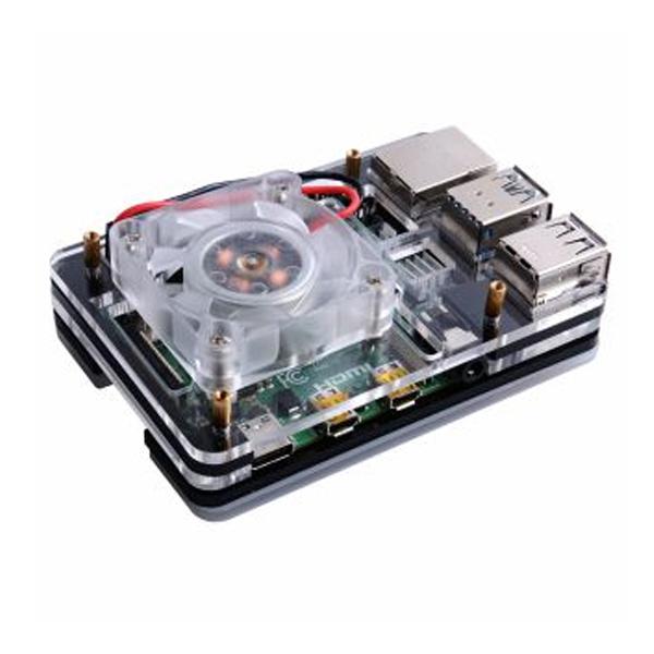 라즈베리파이4 대형 쿨링팬 케이스 투명 블랙 [110061134]