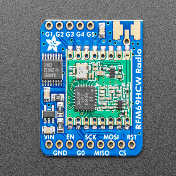 디바이스마트,MCU보드/전자키트 > 통신/네트워크 > RF/LoRa,Adafruit,Adafruit RFM69HCW Transceiver Radio Breakout - 868 or 915 MHz - RadioFruit [ada-3070],+20dBm FSK 패킷 라디오 모듈로 와이어 안테나로 약 500미터 가량, 지향성 안테나로 약 5km가량 통신이 가능 / 868MHz 또는 915MHz 전송 / 수신에 사용 / 900MHz 무선 버전 / 3V 혹은 5V 장치와 사용 가능