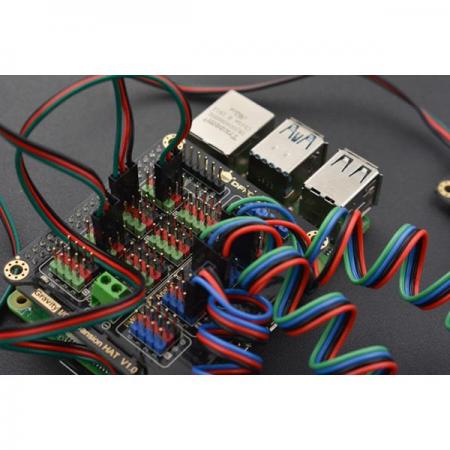 디바이스마트,오픈소스/코딩교육 > 라즈베리파이 > 라즈베리파이 확장보드/HAT,DFROBOT,라즈베리파이4 I/O확장보드 [DFR0566],5V 전원 공급 장치 및 3.3V 레벨의 센서 및 모듈 / PWM 외부 전원 공급 장치 (6 ~ 12V) / 여러 서보 제어 / 라즈베리파이4 및 3B+ 호환