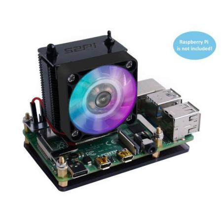 디바이스마트,오픈소스/코딩교육 > 라즈베리파이 > 아답터/방열판/OS/기타,52PI,라즈베리파이4 호환 Black Warrior ICE Tower CPU Cooling Fan [EP-0111],라즈베리 파이 4B, 3B, 3B+ 지원 / DC 5V 전원 입력 / 아이스 타워 구조 / 정격 전력 0.4W @ 5V, 0.08A