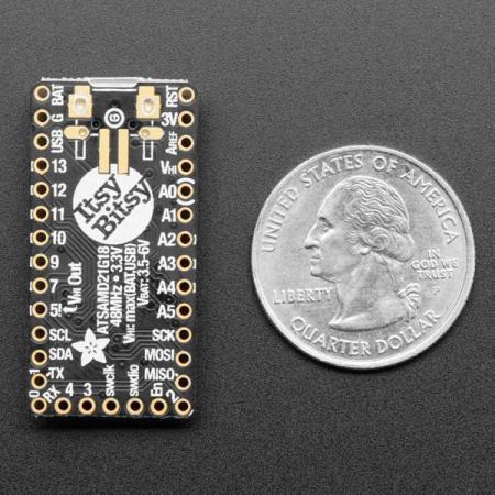 디바이스마트,오픈소스/코딩교육 > 파이썬/IoT 개발 보드 > STM,Adafruit,Adafruit ItsyBitsy M0 Express - for CircuitPython & Arduino IDE [ada-3727],3.3V 로직 , 48MHz , 32 비트 프로세서 / Arduino Zero 와 동일한 칩 / Adafruit Metro M0 Express 또는 Feather M0 Express 와 동일한 기능 / 36.0mm x 17.8mm x 4.3mm / 1.4 x 0.7 x 0.2 inch
