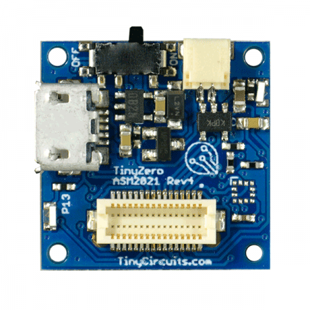 디바이스마트,오픈소스/코딩교육 > 파이썬/IoT 개발 보드 > TINYDUINO,TinyCircuits,TINYZERO PROCESSOR BOARD [ASM2021-R],기존 Tinyduino의 업그레이드(성능향상 및 기능추가) 버전 / Atmel SAMD21 32비트 ARM Cortex M0+ 프로세서 기반 / Micro5P USB 포트 / 가속도센서 미포함 버전