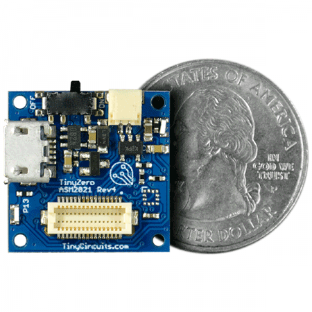 디바이스마트,오픈소스/코딩교육 > 파이썬/IoT 개발 보드 > TINYDUINO,TinyCircuits,TINYZERO PROCESSOR BOARD [ASM2021-R],기존 Tinyduino의 업그레이드(성능향상 및 기능추가) 버전 / Atmel SAMD21 32비트 ARM Cortex M0+ 프로세서 기반 / Micro5P USB 포트 / 가속도센서 미포함 버전