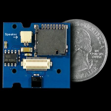 디바이스마트,오픈소스/코딩교육 > 파이썬/IoT 개발 보드 > TINYDUINO,TinyCircuits,MICROSD / AUDIO TINYSHIELD [ASD2205-R],TinyScreen+ 전용(TinyDuino, TinyZero 호환 불가) / TinyScreen+ 제품으로 비디오를 시청하기 위한 소리/저장공간 확장보드