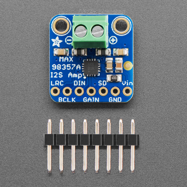디바이스마트,MCU보드/전자키트 > 음악/앰프/녹음 > 앰프/증폭,Adafruit,Adafruit I2S 3W Class D Amplifier Breakout - MAX98357A [ada-3006],라즈베리파이 호환 / 표준 I2S 디지털 오디오 입력 사용 / 출력 전력 : 4Ω에서 3.2W, 10 % THD, 8Ω에서 1.8W, 10 % THD, 5V 공급 / PSRR : 77KHz @ 1KHz / D 컨트롤러러: 2.7V-5.5VDC에서 동작 / 스피커와 바로 연결되어 사용