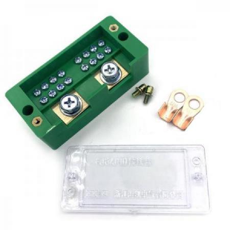 디바이스마트,커넥터/PCB > 터미널블럭 > 단자대 타입 > 전원 분배 단자대,,전원분배 단자대 / 터미널블럭 (입력2, 출력8)[SZH-CP003],전원분배 터미널 블럭 / FJ6/JHD-1 시리즈 / 전압:660V / 전류: 30A (각 회로당)  /  2Pin (in), 8Pin (out)