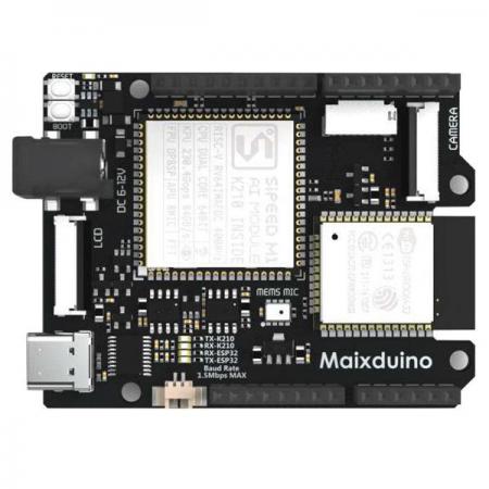 디바이스마트,MCU보드/전자키트 > 인공지능/임베디드/산업용 > 인공지능/머신러닝 > 인공지능 개발보드/모듈/키트,Seeedstudio,Sipeed Maixduino Kit for RISC-V AI + IoT [110110044],RISC-V AI + IoT 용 Sipeed Maixduino 인공지능 키트 /  MASP AI 모듈, ESP32 모듈 내장 / 스마트홈, 의료산업, 스마트산업, 농업, 교육용 등 응용 프로그램