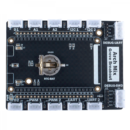 디바이스마트,MCU보드/전자키트 > 전원/신호/저장/응용 > 인터페이스/먹서,Seeedstudio,Arch Mix Grove Breakout [103030315],호환 보드 : Arch Mix / 11 개의 Grove 인터페이스와 SWD-DEBUG 인터페이스