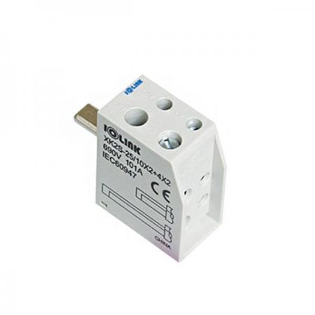 디바이스마트,커넥터/PCB > 터미널블럭 > 단자대 타입 > 전원 분배 단자대,IOLINK,직결형 전원분배블럭 XK2S-25/10*2+4*2,차단기 단자와 직접 체결하는 신개념 직결형 전원분배블럭