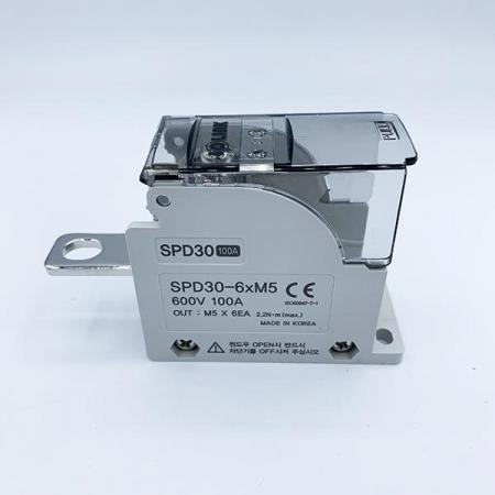 디바이스마트,커넥터/PCB > 터미널블럭 > 단자대 타입 > 전원 분배 단자대,IOLINK,전원분배블럭 SPD30-6*M5,차단기 직결형 Screw식 전원분배블럭