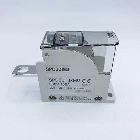 디바이스마트,커넥터/PCB > 터미널블럭 > 단자대 타입 > 전원 분배 단자대,IOLINK,전원분배블럭 SPD30-3*M6,차단기 직결형 Screw식 전원분배블럭