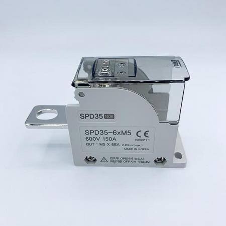 디바이스마트,커넥터/PCB > 터미널블럭 > 단자대 타입 > 전원 분배 단자대,IOLINK,전원분배블럭 SPD35-6*M5,차단기 직결형 Screw식 전원분배블럭