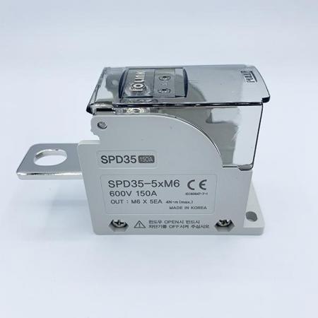 디바이스마트,커넥터/PCB > 터미널블럭 > 단자대 타입 > 전원 분배 단자대,IOLINK,전원분배블럭 SPD35-5*M6,차단기 직결형 Screw식 전원분배블럭
