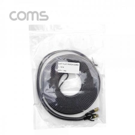 디바이스마트,컴퓨터/모바일/가전 > 네트워크/케이블/컨버터/IOT > 데이터/통신 관련 케이블 > 랜 케이블,Coms,랜케이블(Direct/Cat#7/플랫형) - 10M / Black [BT902],랜케이블(Direct/Cat#7/플랫형) - 10M / Black