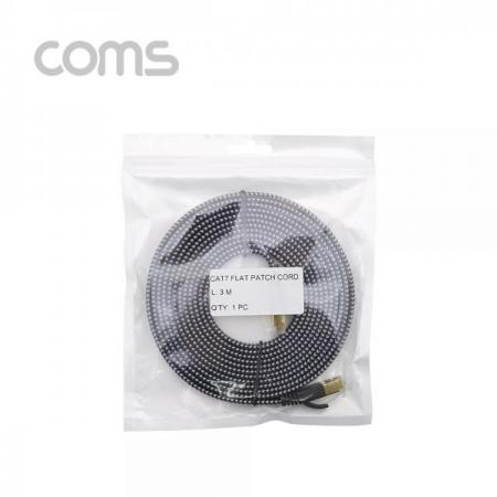 디바이스마트,컴퓨터/모바일/가전 > 네트워크/케이블/컨버터/IOT > 데이터/통신 관련 케이블 > 랜 케이블,Coms,랜케이블(Direct/Cat#7/플랫형) - 3M / Black [BT900],랜케이블(Direct/Cat#7/플랫형) - 3M / Black