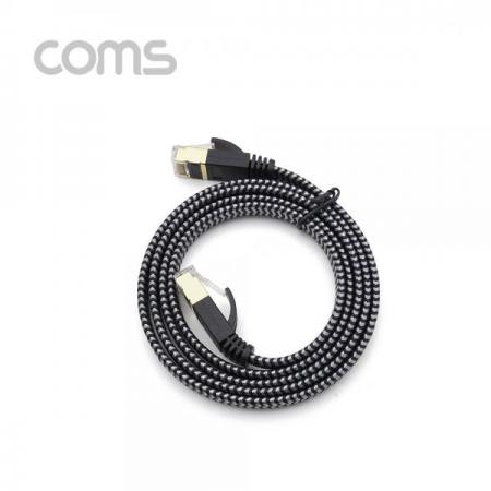 디바이스마트,컴퓨터/모바일/가전 > 네트워크/케이블/컨버터/IOT > 데이터/통신 관련 케이블 > 랜 케이블,Coms,랜케이블(Direct/Cat#7/플랫형) - 1M / Black [BT898],랜케이블(Direct/Cat#7/플랫형) - 1M / Black