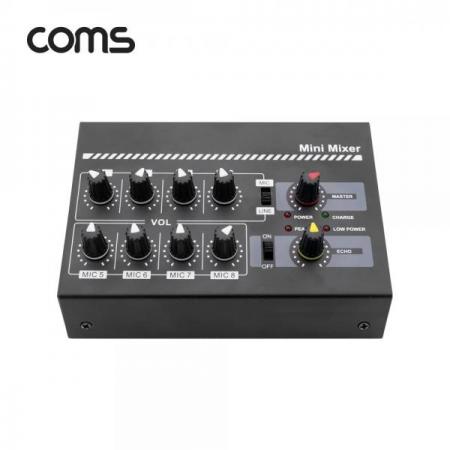 디바이스마트,컴퓨터/모바일/가전 > 음향ㆍ영상ㆍ카메라 > 앰프/리시버 > 기타 액세서리,Coms,8채널 미니 마이크 믹서 / 배터리내장 / 휴대가능 [BB211],8채널 미니 마이크 믹서 / 배터리내장 / 휴대가능
