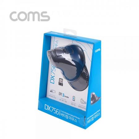 디바이스마트,컴퓨터/모바일/가전 > 키보드/마우스 > 마우스 > 버티컬/트랙볼/캐드 마우스,Coms,무선 버티컬 마우스 2.4Ghz, 400/800/1600/3000DPI [DX756],무선 버티컬 마우스 2.4Ghz/ 400/800/1600/3000DPI