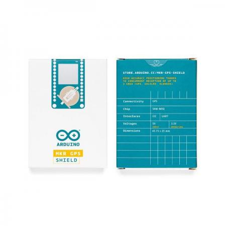 디바이스마트,오픈소스/코딩교육 > 아두이노 > 아두이노 정품 보드/쉴드/키트,아두이노,Arduino MKR GPS Shield,ASX00017 / u-blox SAM-M8Q GNSS 모듈 기반 / GPS, GLONASS, Galileo 신호 수신 가능 / 핀헤더, ESLOV 케이블 제공 / 3.3V 작동 / 45x25mm