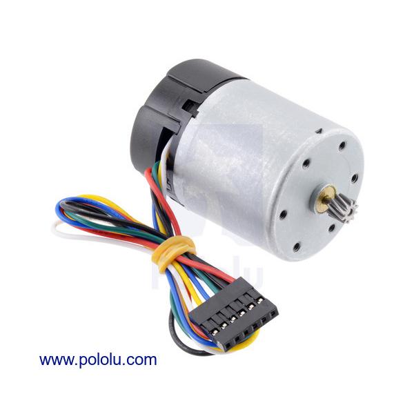 12V Motor with 64 CPR Encoder for 37D mm Metal Gearmotors (No Gearbox, Helical Pinion) #4750