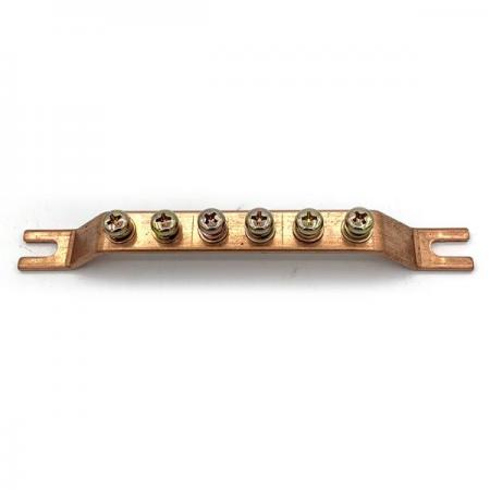 디바이스마트,커넥터/PCB > 터미널블럭 > 접지자재 > 부스바,,중앙 접지 부스바 6P,접지부스바 / 두께 : 3T / 넓이: 15mm / 1열 / 6핀