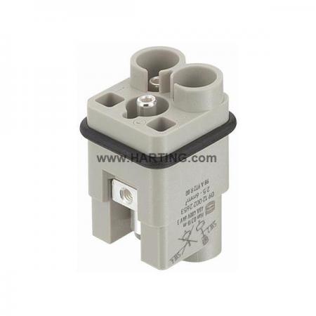 디바이스마트,커넥터/PCB > 산업/의료/방수 커넥터 > Han® 산업용 커넥터 > 인서트,하팅(HARTING),09120022653,제품시리즈: Han® Q / 터미네이션방법: 축 나사 / 젠더: Male / 핀수: 2 / 정격 전류: 40A / 정격 전압: 400V / 규격: 3A