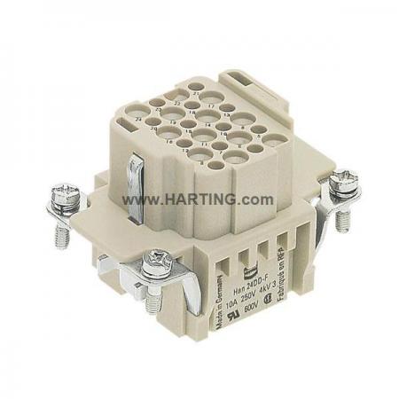 디바이스마트,커넥터/PCB > 산업/의료/방수 커넥터 > Han® 산업용 커넥터 > 인서트,하팅(HARTING),09160243101,제품시리즈: Han DD® / 터미네이션방법: 크림프 / 젠더: Female / 핀수: 24 / 정격 전류: 10A / 정격 전압: 250V / 규격: 6B