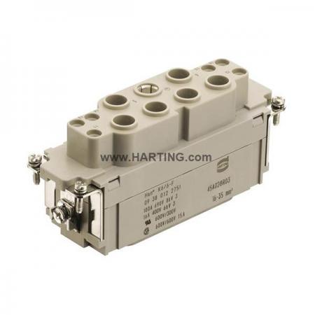 디바이스마트,커넥터/PCB > 산업/의료/방수 커넥터 > Han® 산업용 커넥터 > 인서트,하팅(HARTING),09380122751,제품시리즈: Han-Com® / 터미네이션방법: 축 나사 / 젠더: Female / 핀수: 6 / 정격 전류: 100A / 정격 전압: 690V / 규격: 24B