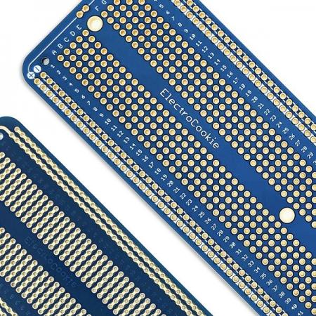 디바이스마트,커넥터/PCB > PCB기판/관련상품 > 만능기판 (양면) > 원형홀 만능기판,일렉트로쿠키,PCB보드 브레드보드형 만능기판 Full Size(아두이노 및 개발용)- 173x52mm 블루,브레드보드로 검증한 회로를 영구버전으로 제작 할 수 있는 만능기판 / 양면 금도금