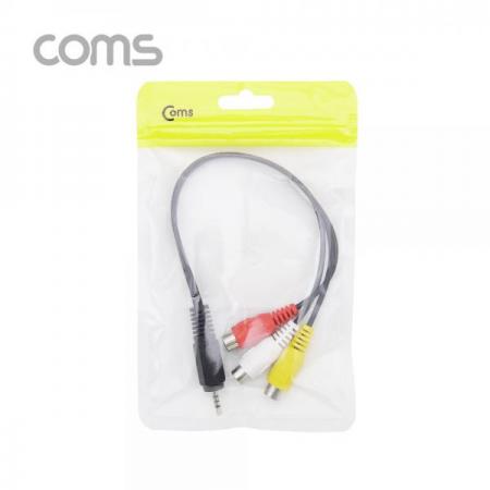 디바이스마트,케이블/전선 > 영상/음향 케이블 > 스테레오/RCA 케이블,Coms,스테레오/RCA(3선) 케이블 (RCA 3선(F)/스테레오 4극(M)) 20cm [BT948],스테레오/RCA(3선) 케이블 (RCA 3선(F)/스테레오 4극(M)) 20cm