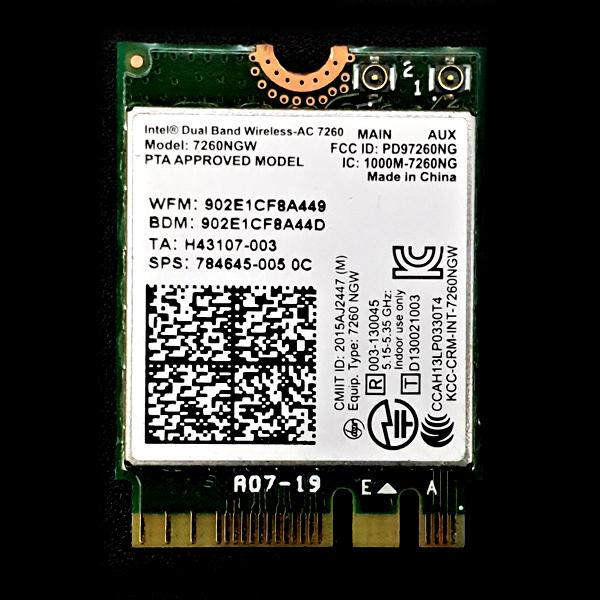 무선 랜 카드 intel 7260AC 867Mbps [SZH-IWA008]