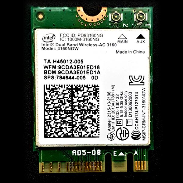 무선 랜 카드 intel 3160AC 433Mbps [SZH-IWA011]