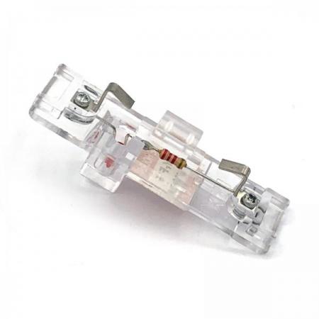 디바이스마트,커넥터/PCB > 핀헤더/IC 소켓 > 퓨즈홀더/퓨즈클립,한영넉스,퓨즈홀더 HY-F15-2D,퓨즈 단선시 LED 점등 표시 / DIN레일 및 볼트고정 설치구조 / 10A, 24V DC / Ø 6 X 30 mm 유리관 퓨즈