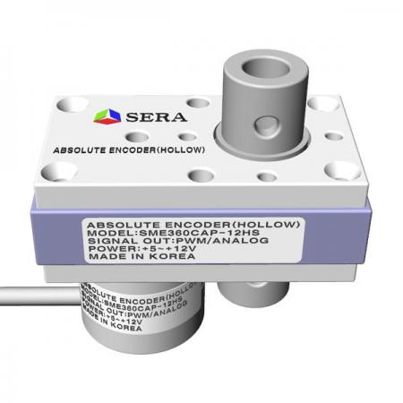 디바이스마트,센서 > 포지션센서 > 로터리엔코더,주식회사 세라,엡솔루트엔코더 중공형 [SME360CAP-12HS-X],중공 축 을 이용한 회전각 측정, 제로 위치 표시장치(제품 후면 LED ON), PWM / Analog / I2C 출력