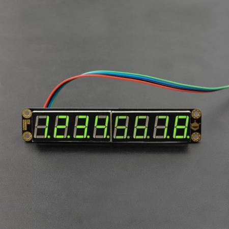 디바이스마트,MCU보드/전자키트 > 디스플레이 > 세그먼트,DFROBOT,Gravity: 8-디지털 LED 세그먼트 디스플레이 모듈 초록 [DFR0646-G],디스플레이 모드 : 8 세그먼트 × 8 자리 / 16 단계 밝기 조정 지원 / IIC 커뮤니케이션 / DC 5V / 