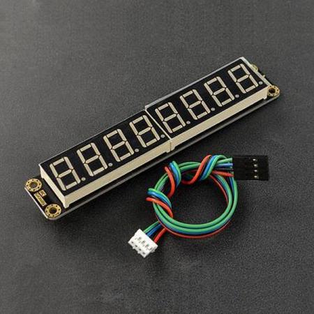 디바이스마트,MCU보드/전자키트 > 디스플레이 > 세그먼트,DFROBOT,Gravity: 8-디지털 LED 세그먼트 디스플레이 모듈 초록 [DFR0646-G],디스플레이 모드 : 8 세그먼트 × 8 자리 / 16 단계 밝기 조정 지원 / IIC 커뮤니케이션 / DC 5V / 