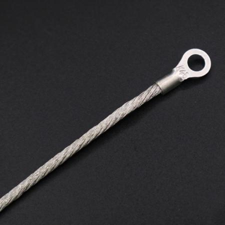 디바이스마트,케이블/전선 > 전기자재/배선자재 > 접지선 > 석연 접지선,,석연 접지선 3.5SQ×150L×M5,접지용 석연선 가공품 / 전선 규격 : 3.5SQ / 길이 : 150mm / 홀 규격 : M5